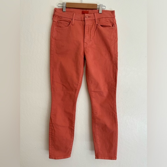 MOTHER The Looker Crop Skinny Play Date Mango Size 26 - Picture 3 of 8
